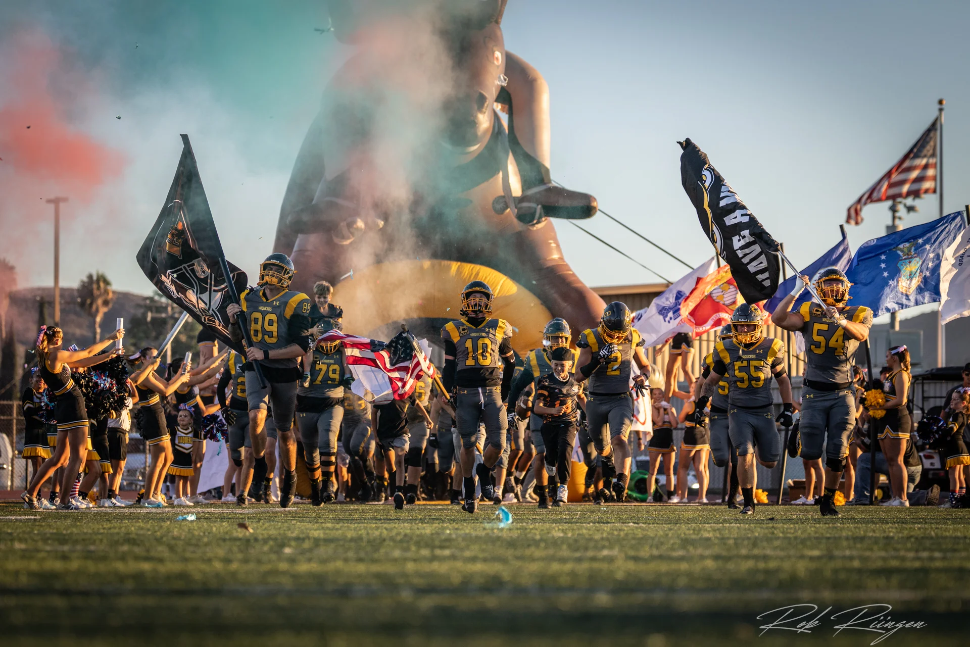 El Capitan Vaqueros Football Hitting the Field